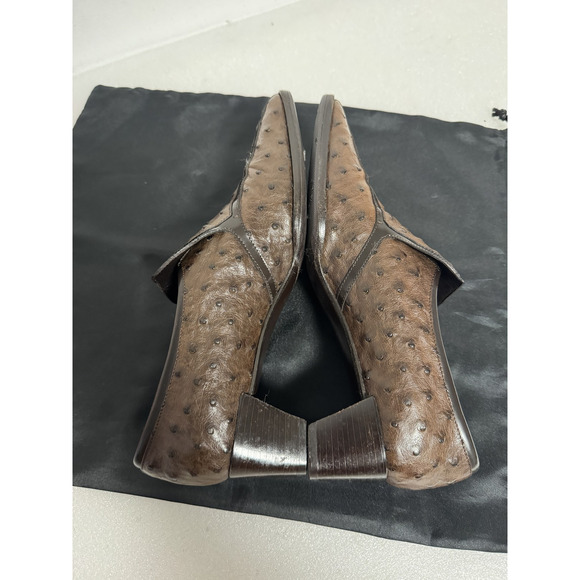 Prada Shoes Mens Size 38.5 Ostrich Leather Slip On Loafers Made in Italy - Picture 8 of 13